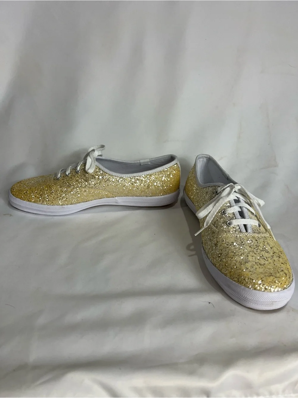 KEDS Champion Glitter Celebrations Low-Top Lace Up Sneakers Gold/white Sz 9